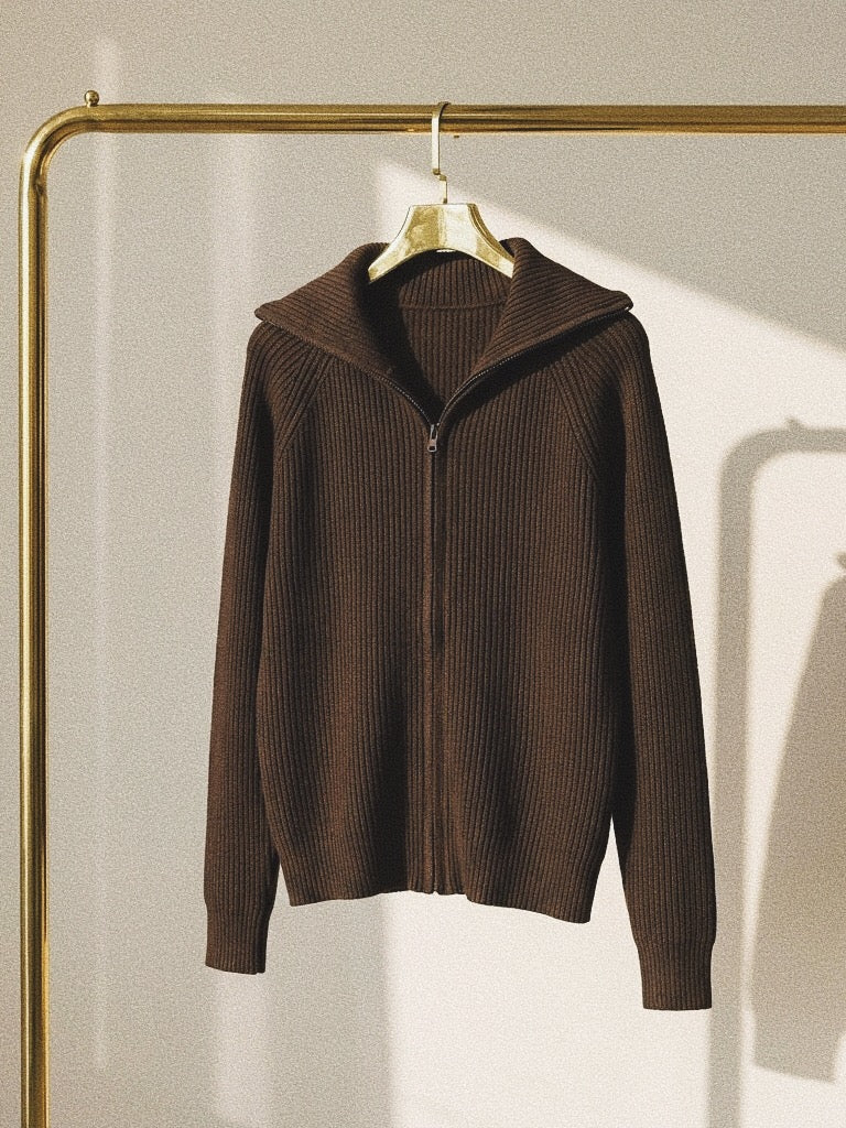 Cardigan Zippé "Cozy Chic" - Col Revers