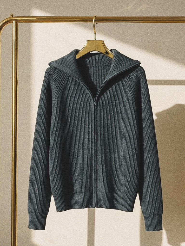 Cardigan Zippé "Cozy Chic" - Col Revers