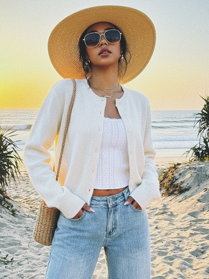 Cardigan Court "Douceur Pastel" - Coupe Slim