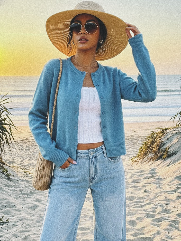 Cardigan Court "Douceur Pastel" - Coupe Slim