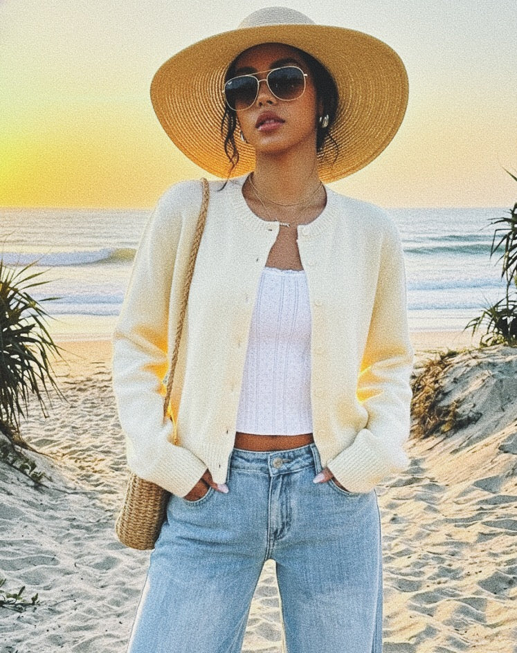 Cardigan Court "Douceur Pastel" - Coupe Slim